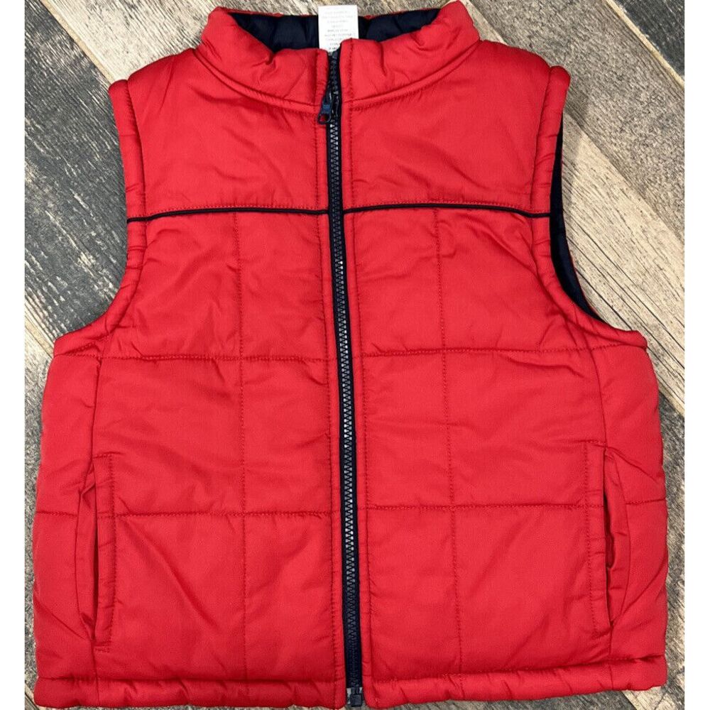 Gymboree Kids Boy's Nylon Puffer Vest Full Zip Red Size Small
